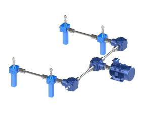 4臺SJA螺旋升降機同步升降